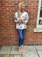 Chocolate Patterned Leaf Sweat Top India